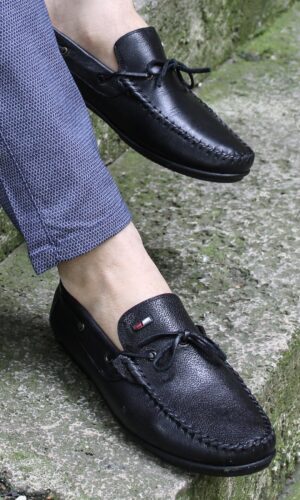 Waukesha Lædersko: Elegante sorte loafers i læder til herrer