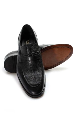 hakiki-deri-kosele-erkek-klasik-ayakkabi-932ma301-140809 Rome Lædersko: Elegante sorte lædersko, perfekt til formelle anledninger